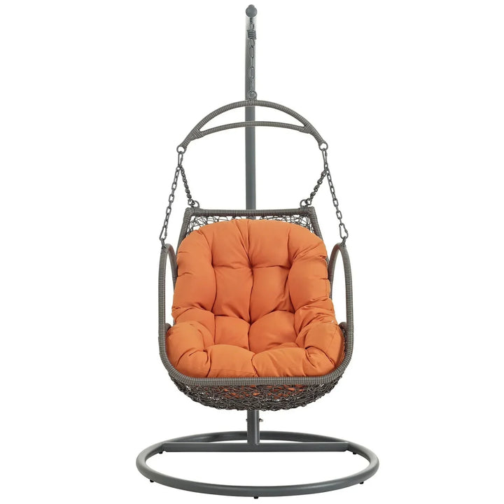 Folake Outdoor Rattan Wicker Hanging Swing Chair with Cushion