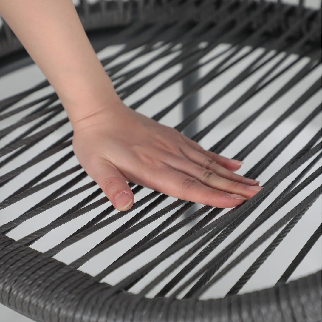 Votion Outdoor Patio Seating Set 4 Chairs and 1 Table Set (Grey)