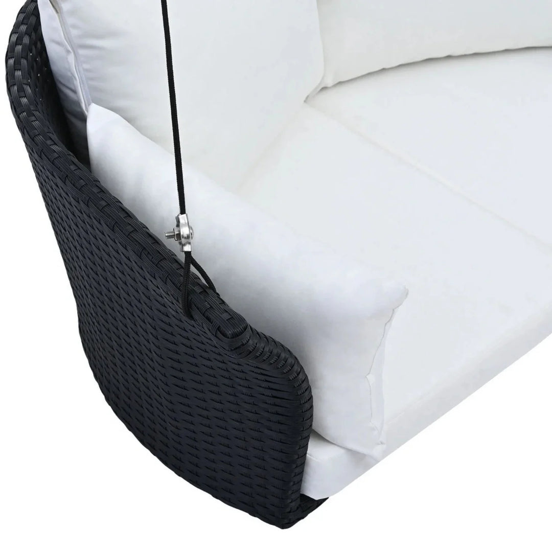 Ebube Outdoor Rattan Wicker Hanging Swing Chair with Cushion