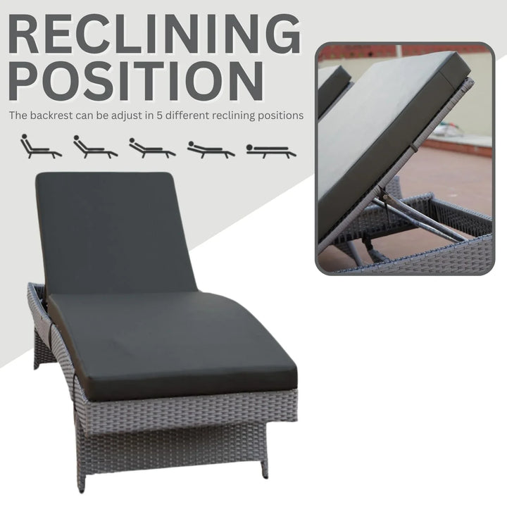 Akira All-Weather HDPE Wicker Outdoor Chaise Lounge Chair Set of 2