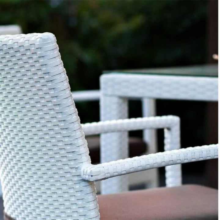 Riko 5-Piece Outdoor Patio Dining Set With Rattan Chairs & Glass-Top Table