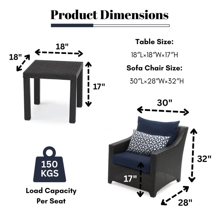 Dolores 3-Piece Outdoor Rattan Wicker Patio Set