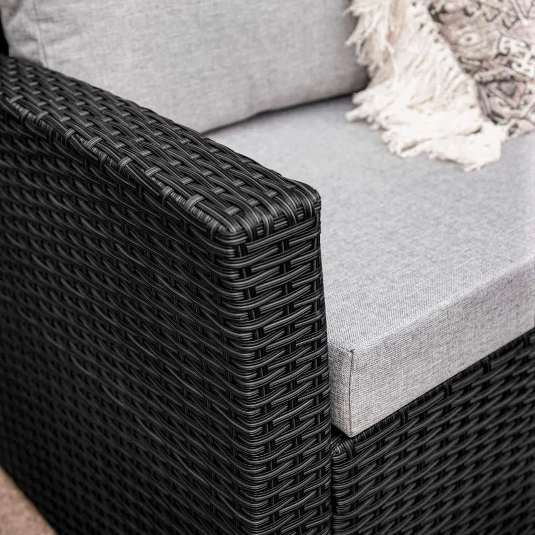 Paulina 6-Piece All-Weather Wicker Patio Furniture Set (Black/Grey)