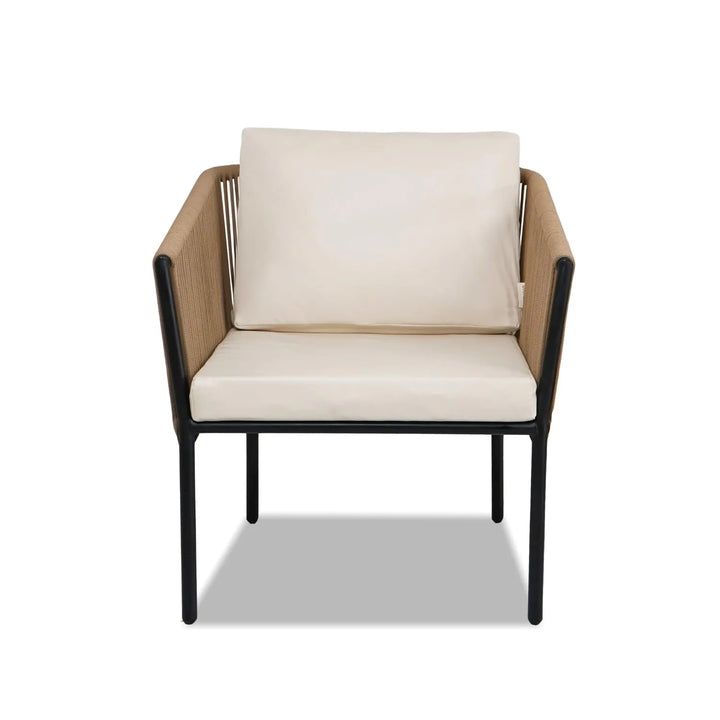 Mariposa Outdoor Rope Patio Set with Glass Top Table