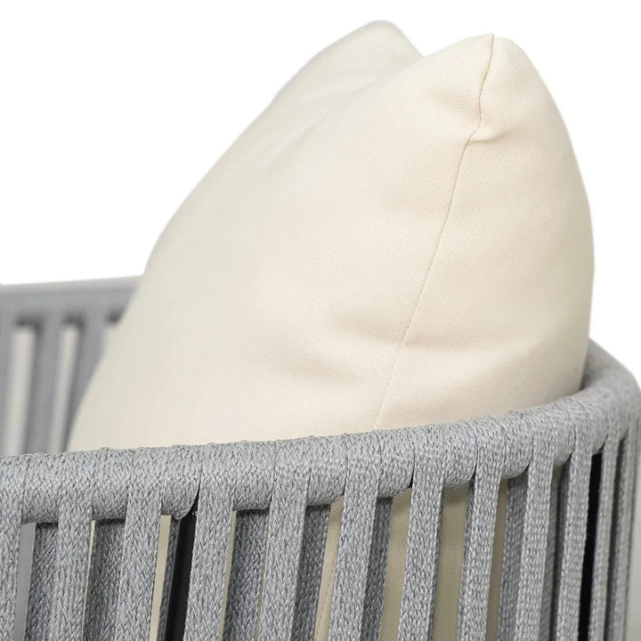 Vibhuti Outdoor 4-Piece Rope Woven Conversation Sofa Set with Wooden Top Table