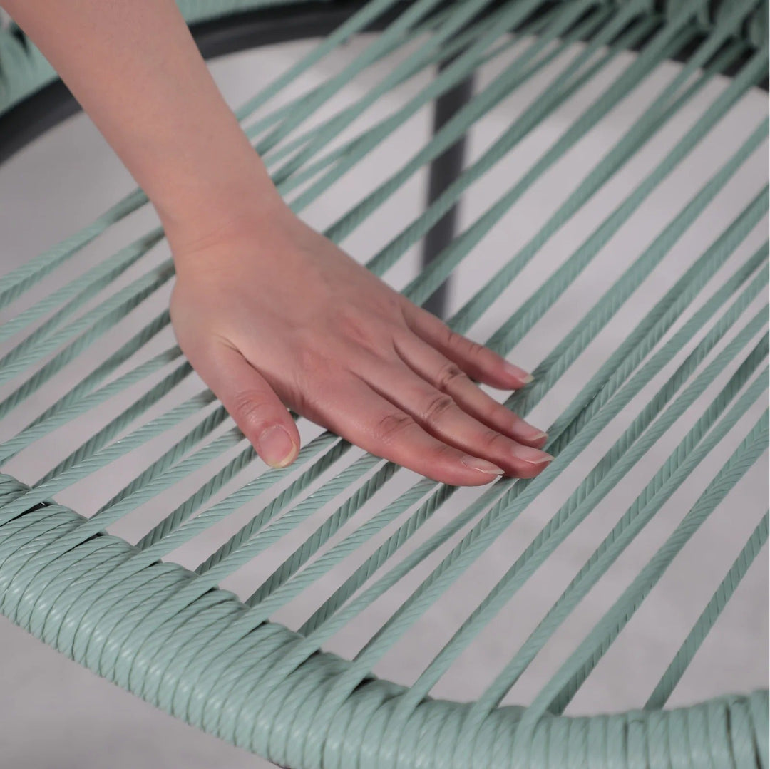 Piel Outdoor Patio Seating Set 4 Chairs and 1 Table Set (Turquoise)