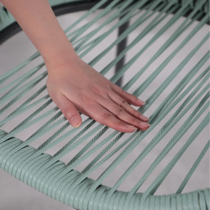 Piel Outdoor Patio Seating Set 4 Chairs and 1 Table Set (Turquoise)