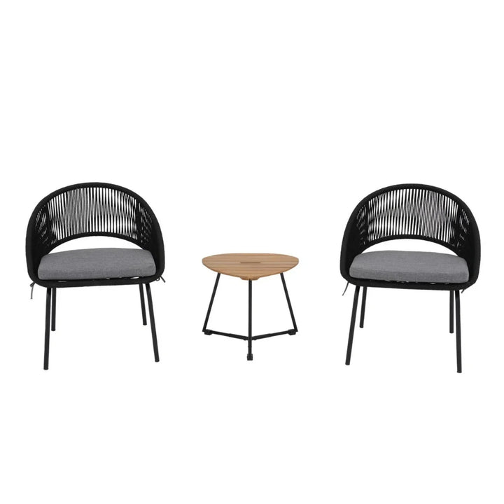 Josefina 3 Piece Garden Outdoor Rope Patio Set