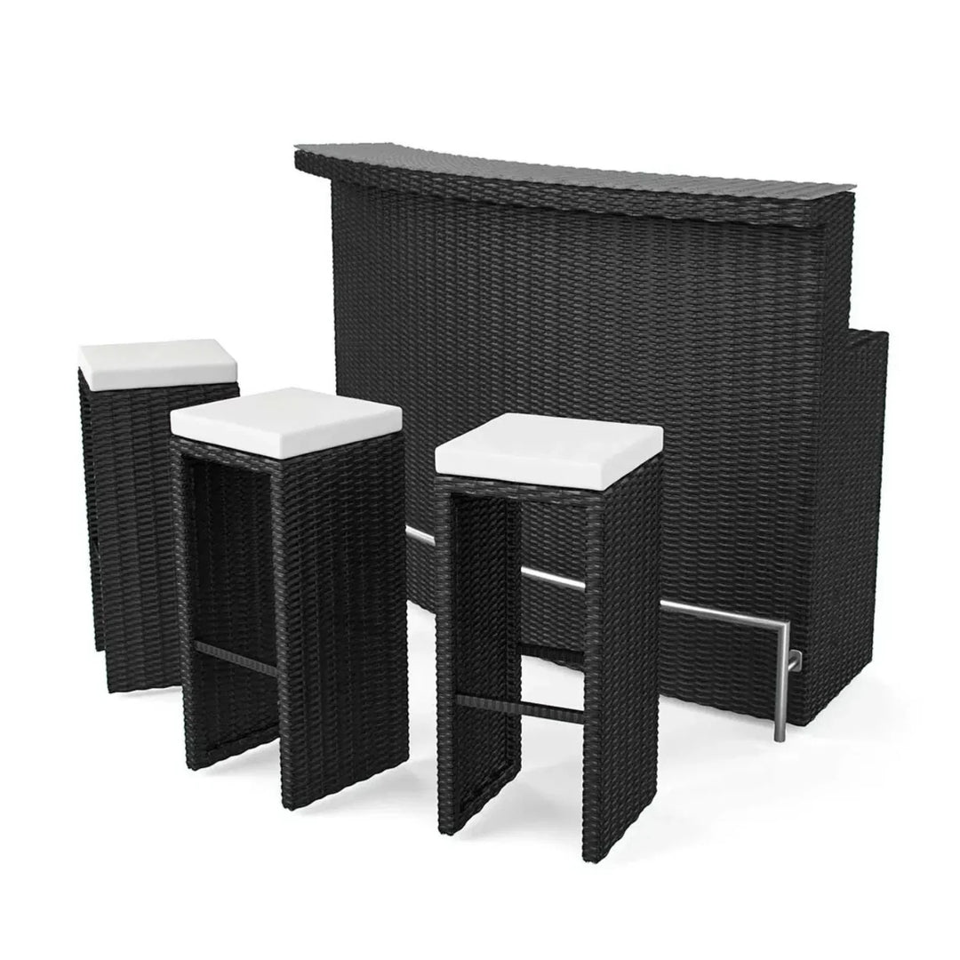 Saira 3-Seater Outdoor Rattan Wicker Bar Set