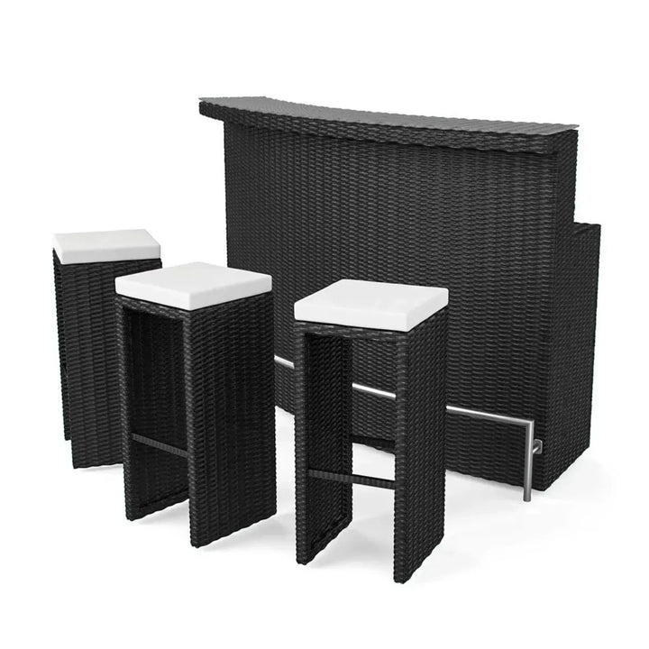Saira 3-Seater Outdoor Rattan Wicker Bar Set
