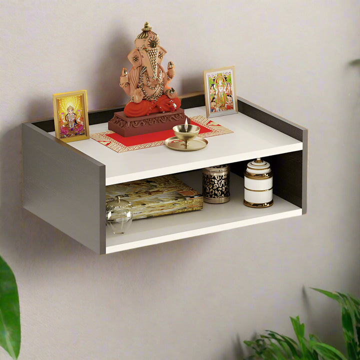 Diya Wall Mounted Small Home Temple | Puja Shelves for Home