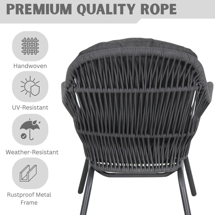 Roshni 3 Piece Outdoor Rope Patio Set