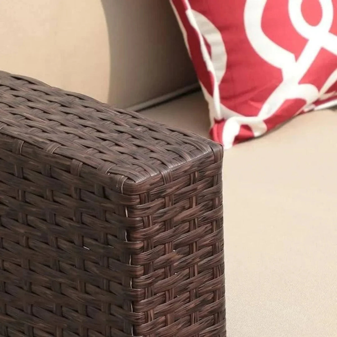 Halima Outdoor Rattan Wicker Sectional 6-Seater Sofa Set