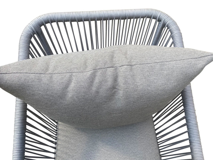 Zingel Outdoor Patio Seating Set 2 Chairs and 1 Table Set (Grey) Braided & Rope