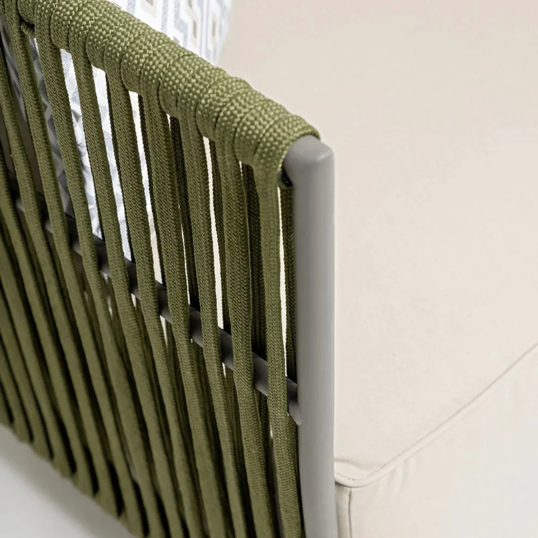 Alma All-Weather Rope 5 Seater Sofa Set With Glass Top Table