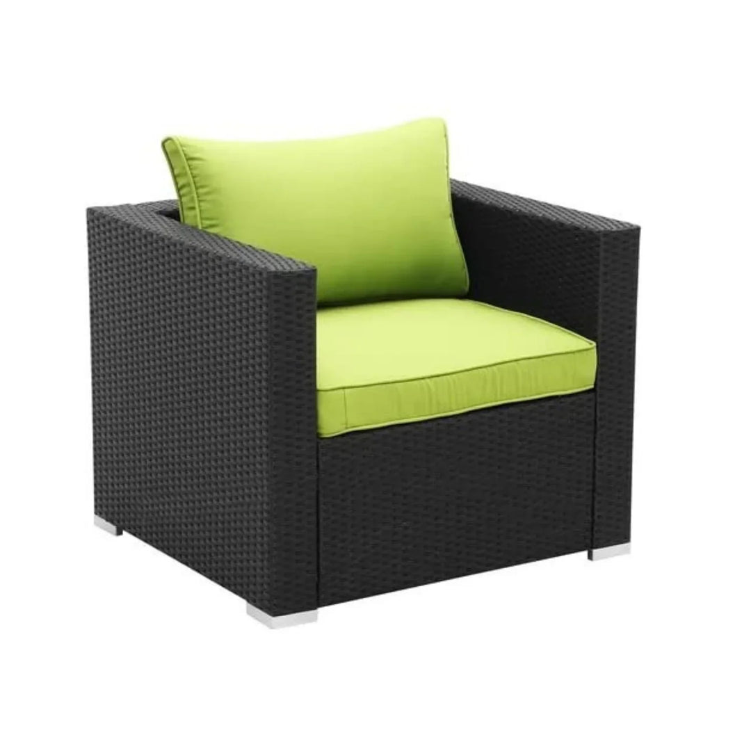 Clementine 6-Piece Outdoor Conversation Set (Black/Green)