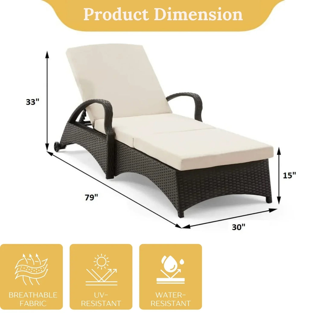 Bushra Outdoor All-Weather Wicker Lounger