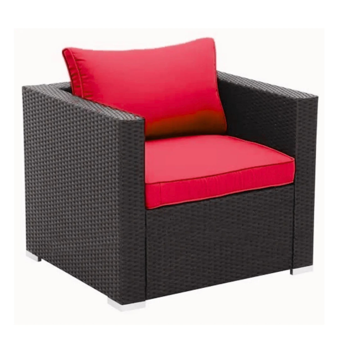 Hadley 6-Piece Outdoor Conversation Set (Black/Red)