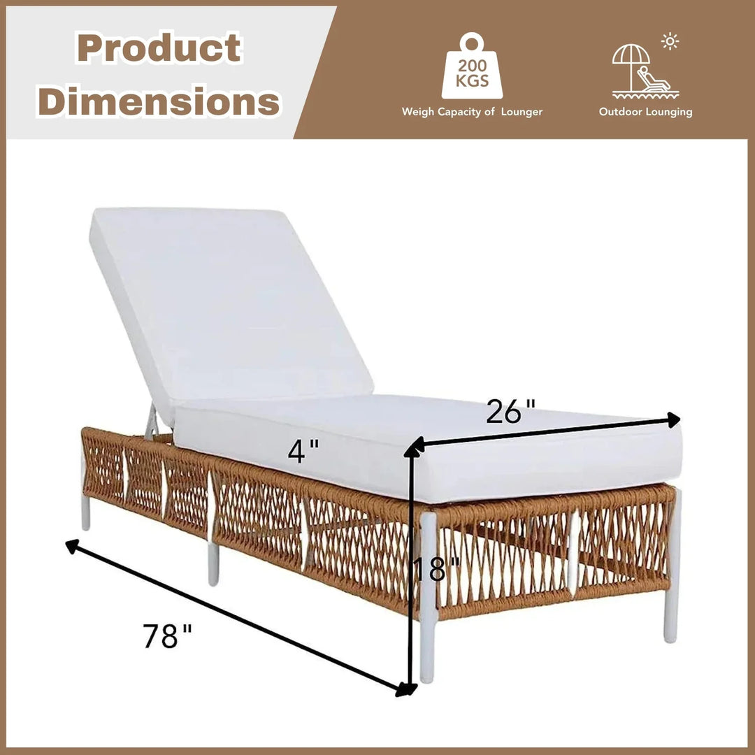 Giavanna Outdoor Rope Lounge Chairs Set of 2 with Thick Cushions