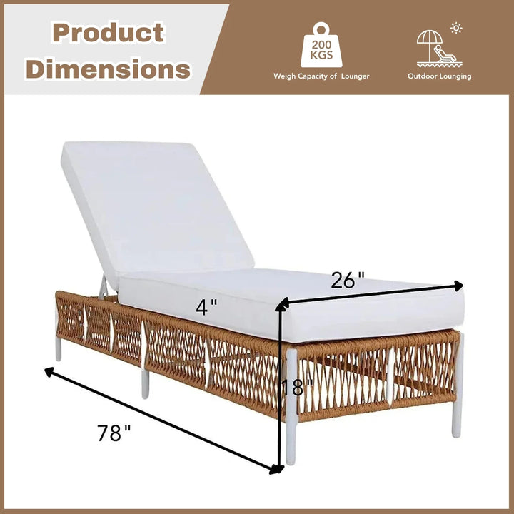 Giavanna Outdoor Rope Lounge Chairs Set of 2 with Thick Cushions