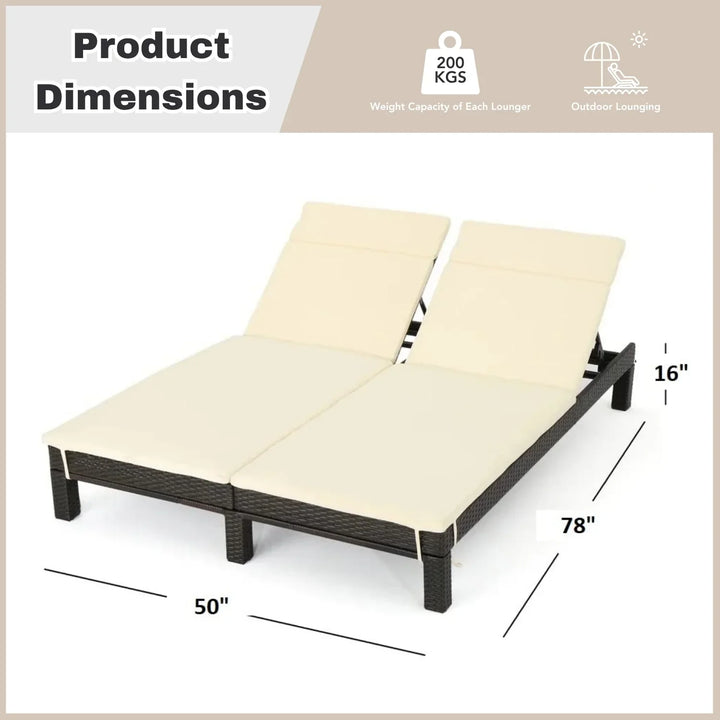 Vritika Outdoor All-Weather Rattan Wicker Chaise Lounge Chair Set of 2