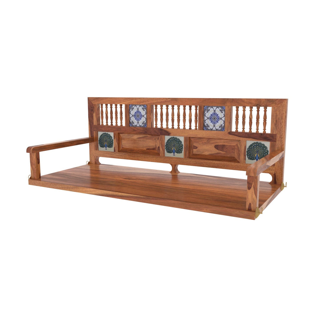 Alisha Luxurious Premium Tiled Handmade Wooden Swing for Home