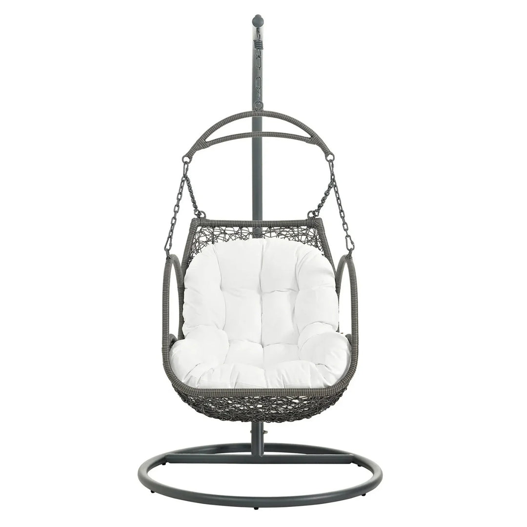 Jumoke Outdoor Rattan Wicker Hanging Swing Chair with Cushion