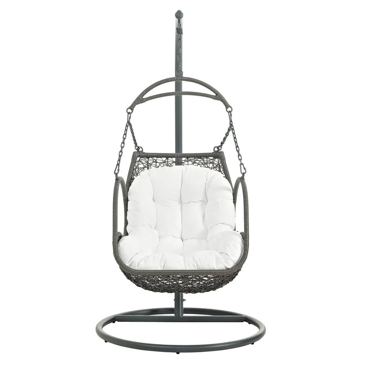 Jumoke Outdoor Rattan Wicker Hanging Swing Chair with Cushion
