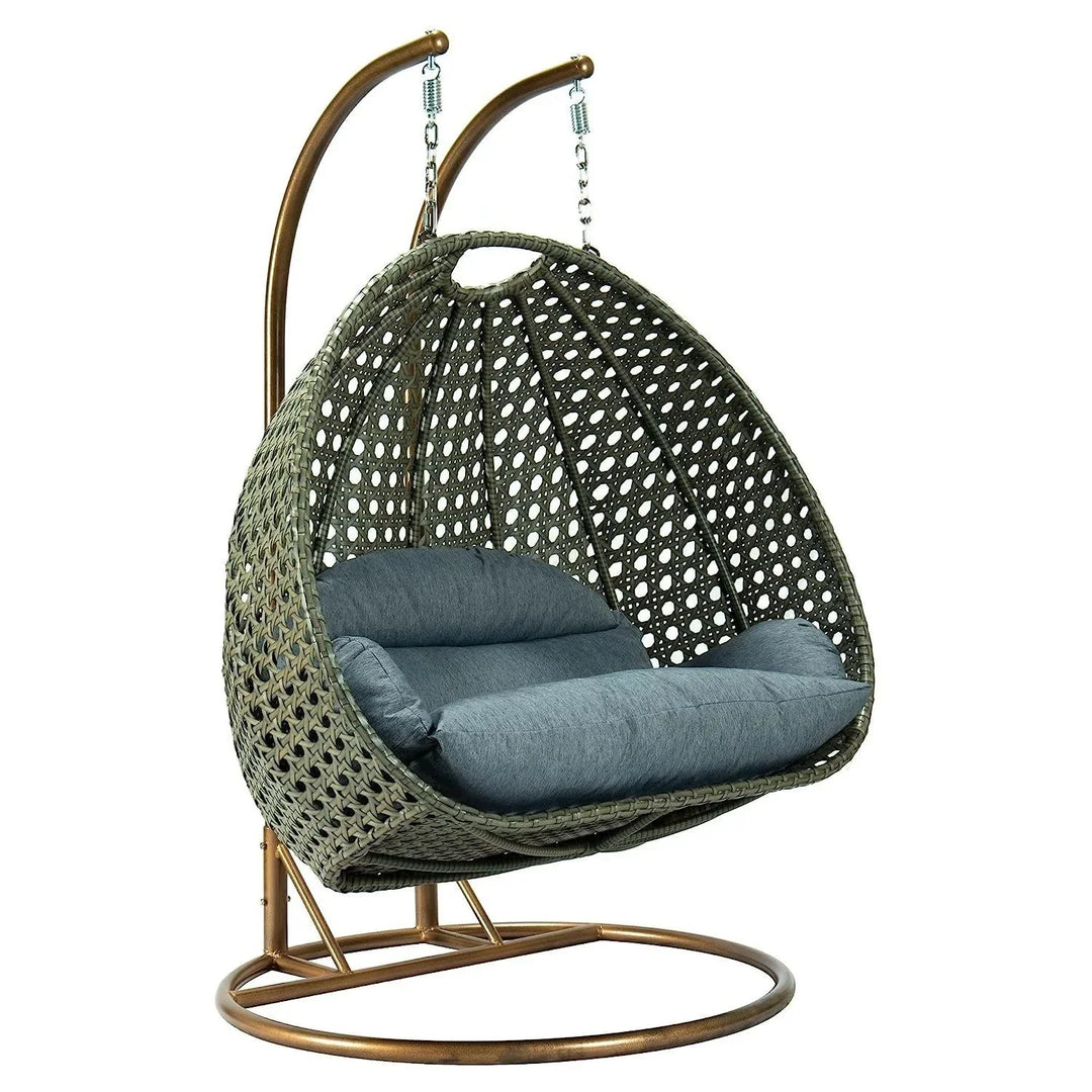 Caihong Double Seater Hanging Swing Chair (Dark Brown/Dark Grey)