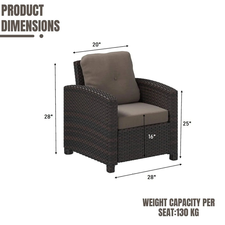 Harper 1-Piece Outdoor Wicker Single Seater Sofa