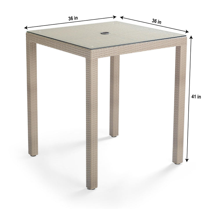 Billy Outdoor Patio Bar Sets 4 Chairs and 1 Table (Pearl White)