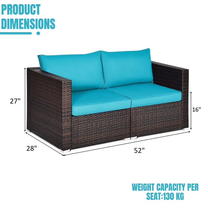 Brinda Outdoor All-Weather Rattan Wicker Double Seater Sofa