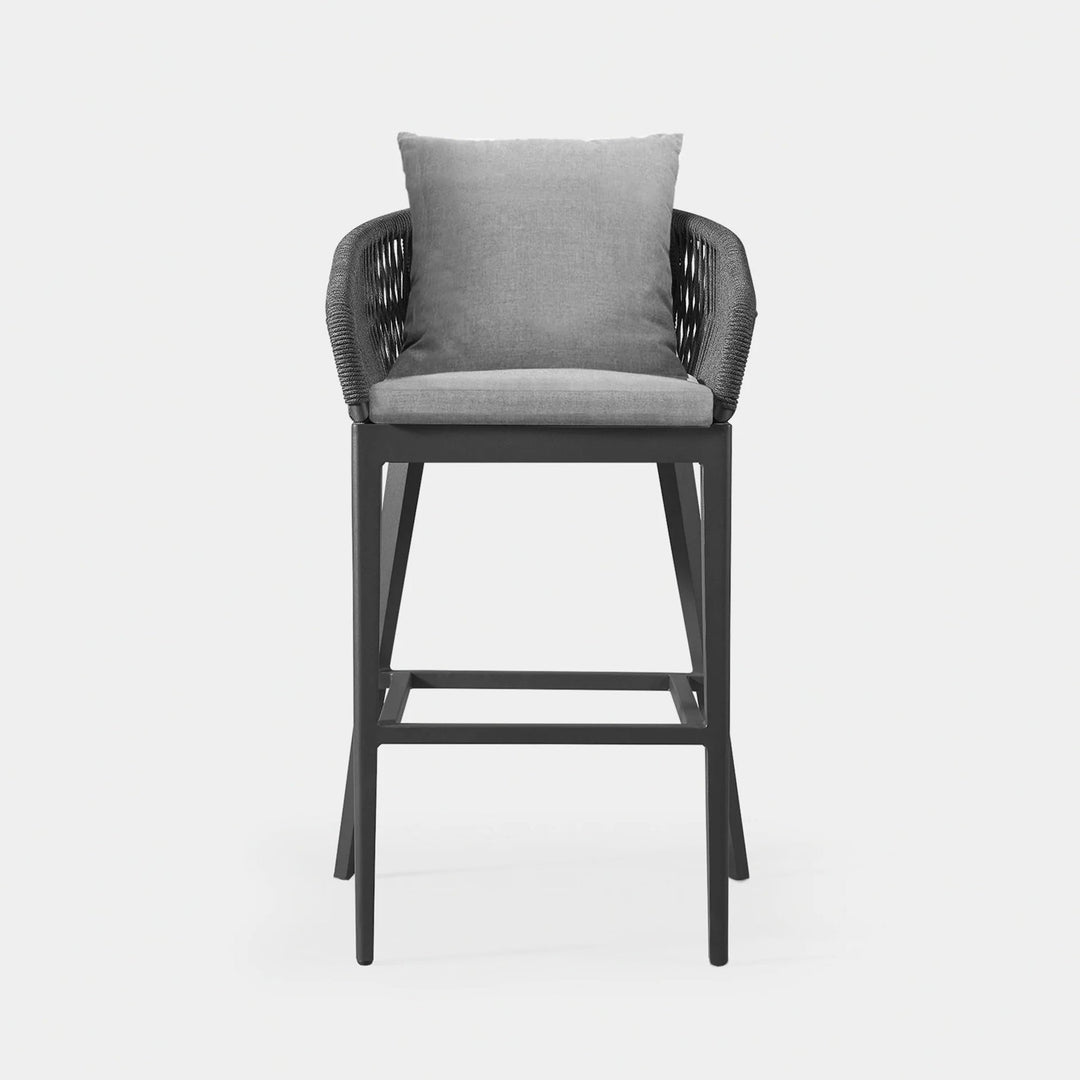 Bilge Outdoor Patio Bar Chair 1 Chair For Balcony Braided & Rope (Black)