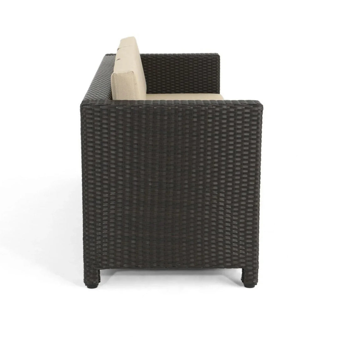 Ulfah Outdoor All-Weather Wicker 3-Seater Sofa