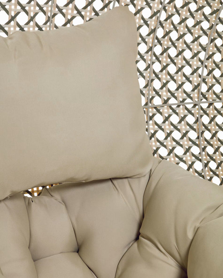 Fabula Single Seater Hanging Swing Without Stand For Balcony, Garden Swing (Beige)