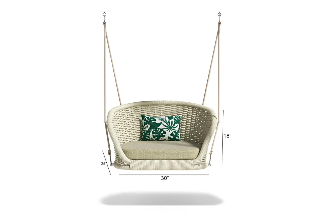Noxe Single Seater Hanging Swing Without Stand For Balcony Garden Swing (Cream) Braided & Rope - Swings