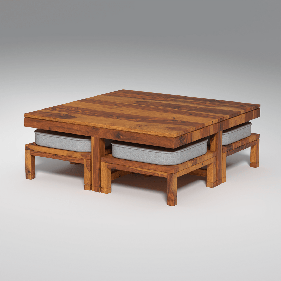 Sneha Sheesham Wood Coffee Table In Light Honey Finish Table