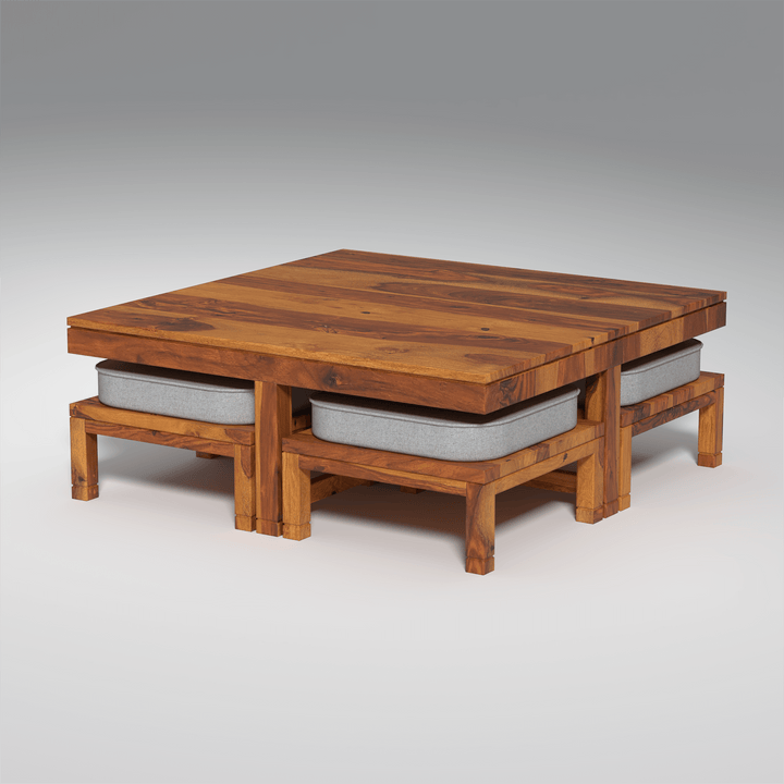 Sneha Sheesham Wood Coffee Table In Light Honey Finish Table
