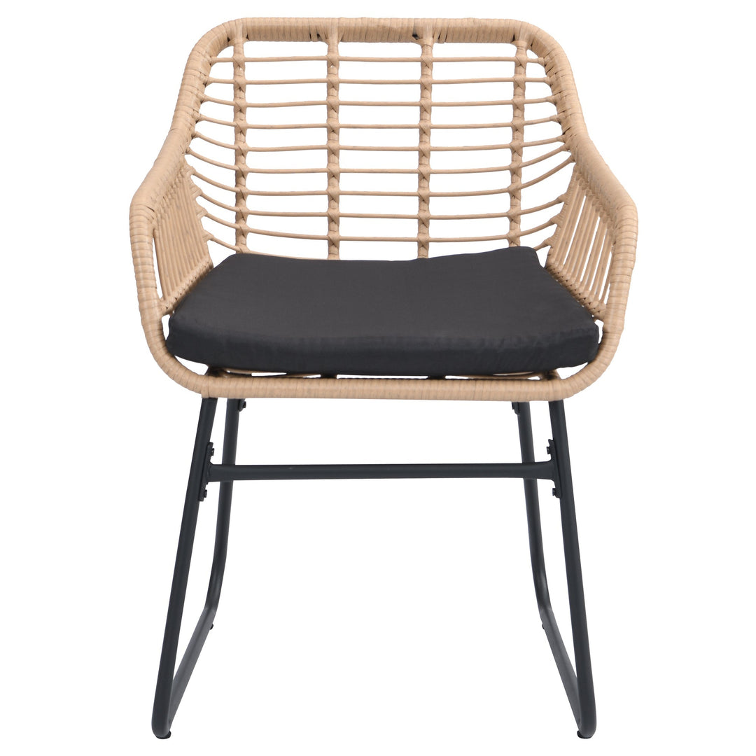 Drinus Outdoor Garden Balcony Sofa Set 2 Seater, 2 Single seater and 1 Center Table  Set (Black + Tan)