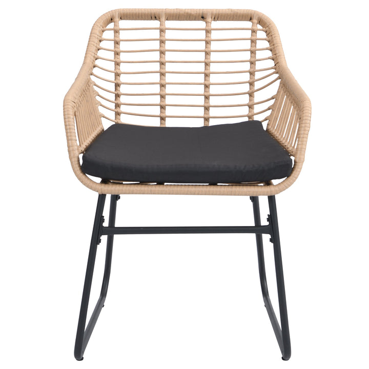 Drinus Outdoor Garden Balcony Sofa Set 2 Seater, 2 Single seater and 1 Center Table  Set (Black + Tan)