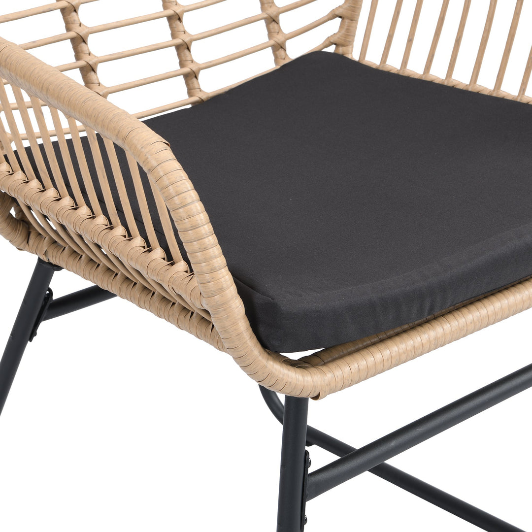 Drinus Outdoor Garden Balcony Sofa Set 2 Seater, 2 Single seater and 1 Center Table  Set (Black + Tan)