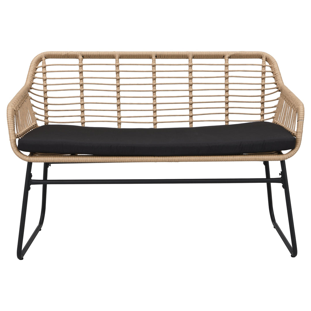 Drinus Outdoor Garden Balcony Sofa Set 2 Seater, 2 Single seater and 1 Center Table  Set (Black + Tan)