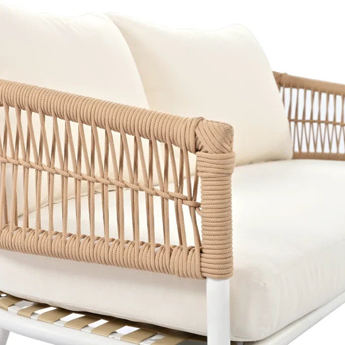 Frias Outdoor Sofa Set 2 Seater, 2 Single seater and 1 Center Table Braided & Rope