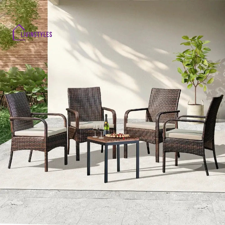 4-Piece Outdoor Rattan Wicker Patio Dining Chairs - Dinning Chairs