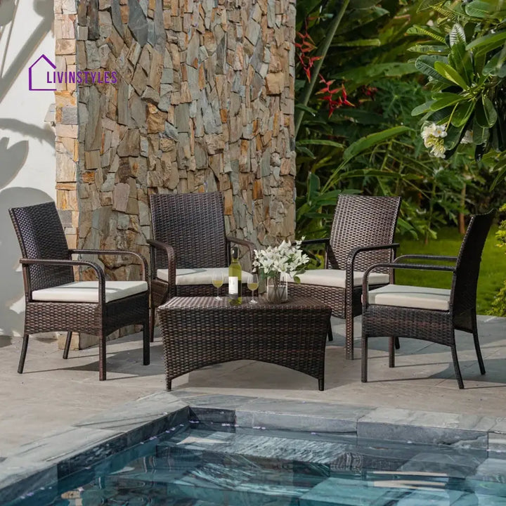 4-Piece Outdoor Rattan Wicker Patio Dining Chairs - Dinning Chairs