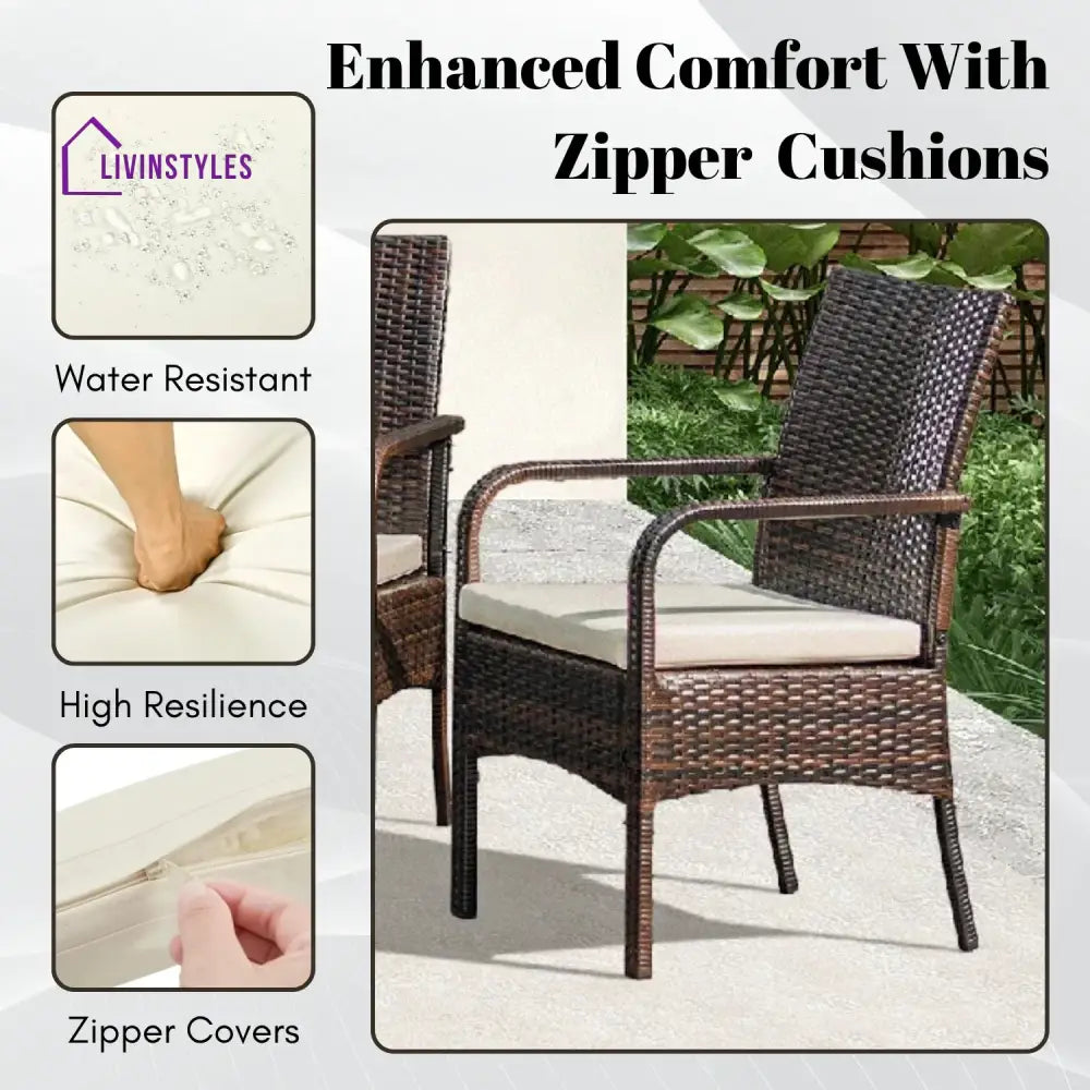 4-Piece Outdoor Rattan Wicker Patio Dining Chairs - Dinning Chairs