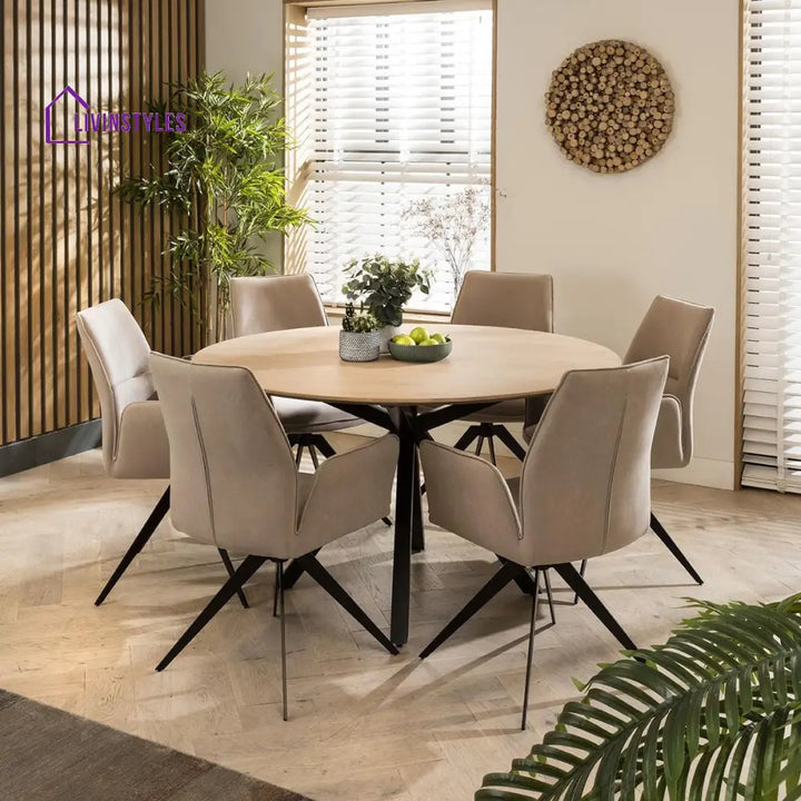 4 Vista Swivel Carver Dining Chairs Mink