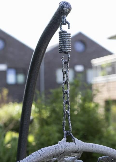 Montes Single Seater Hanging Swing With Stand For Balcony , Garden (Brown) Braided & Rope