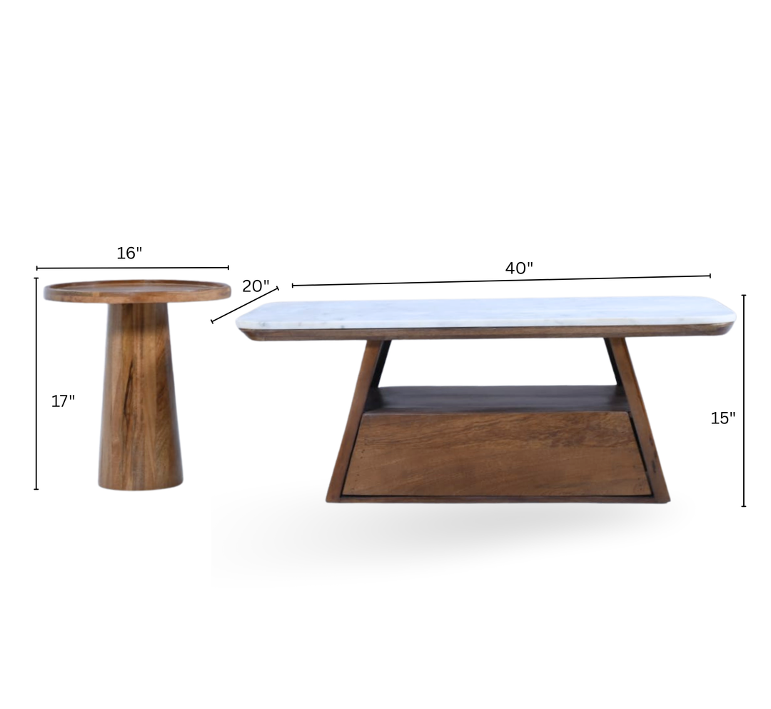 Charvi Spectra Wooden Nesting Centre Tables