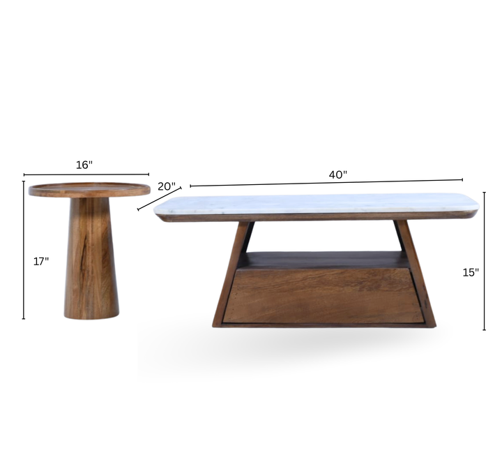 Charvi Spectra Wooden Nesting Centre Tables